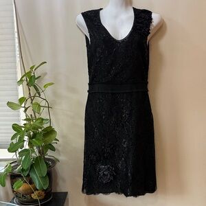 Moschino Elegant Black Lace Mini Dress